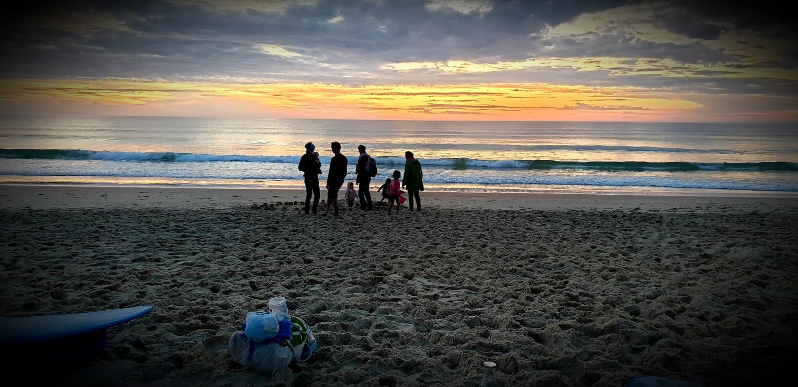 family at the beach